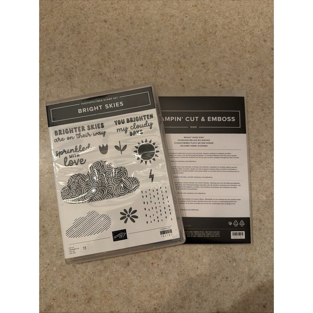 STAMPIN' UP BRIGHT SKIES STAMP SET & DIES lot bundle clouds rain